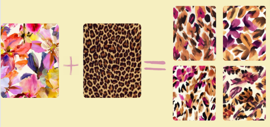 multiple image to design composition patterns AI generator